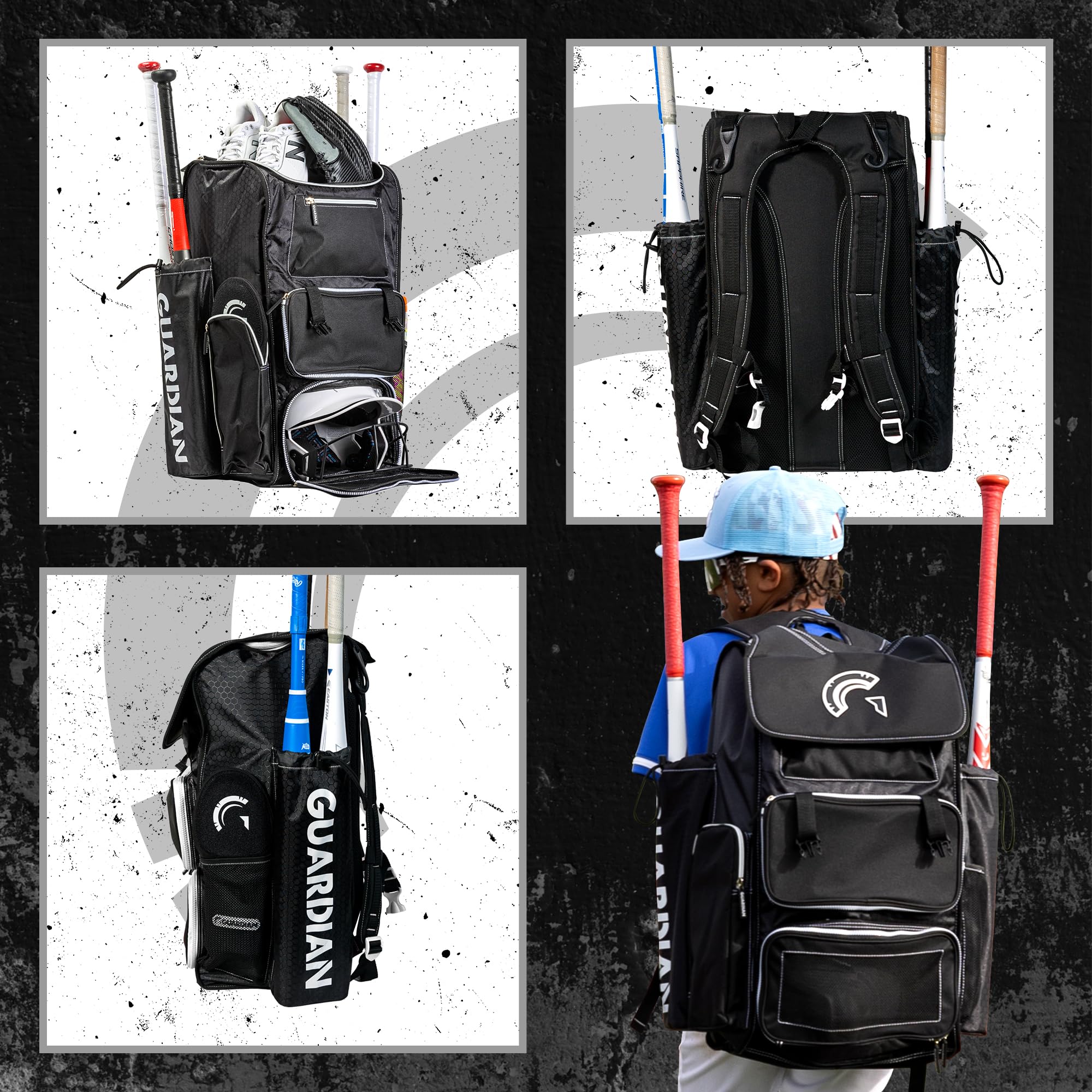 Guardian Baseball Diamond Series Softball Bag for Women or Baseball Bag- Holds 4 Bats - Deluxe Size - Image 4